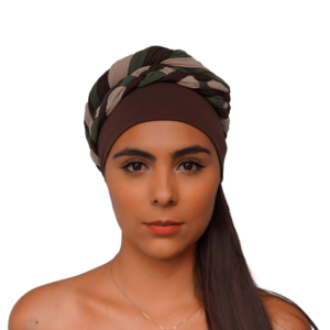 turbante afro verde cafe