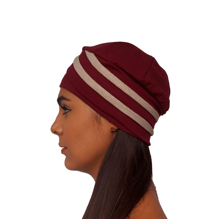 turbante cruzado vinotinto lado