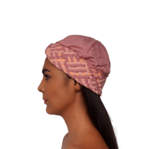 turbante trenzado rosado lado